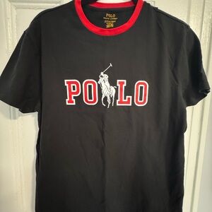 Polo Ralph Lauren Black T-Shirt with Red Trim